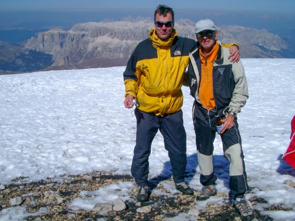 Toplandung Marmolata (v.l.n.r.: Jürg Bass, Fritz Härtli)